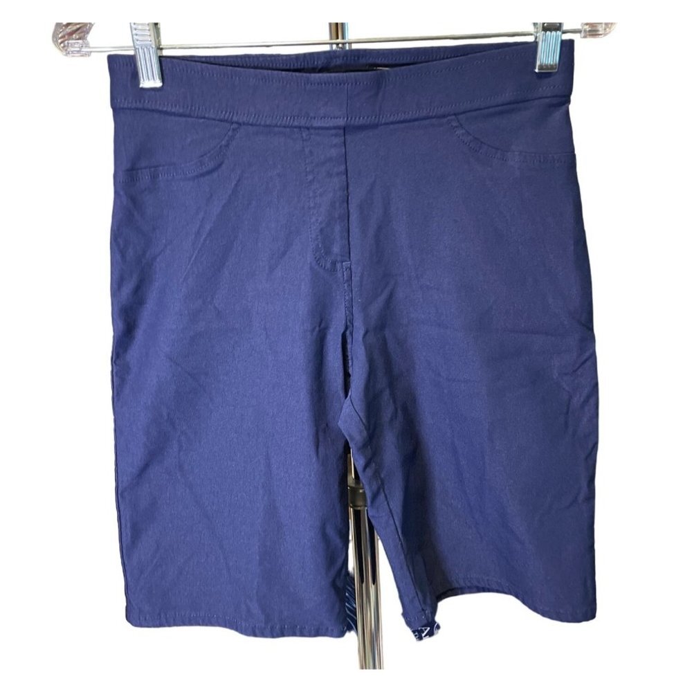Tahari Navy Blue Pull On Long Shorts Sz S